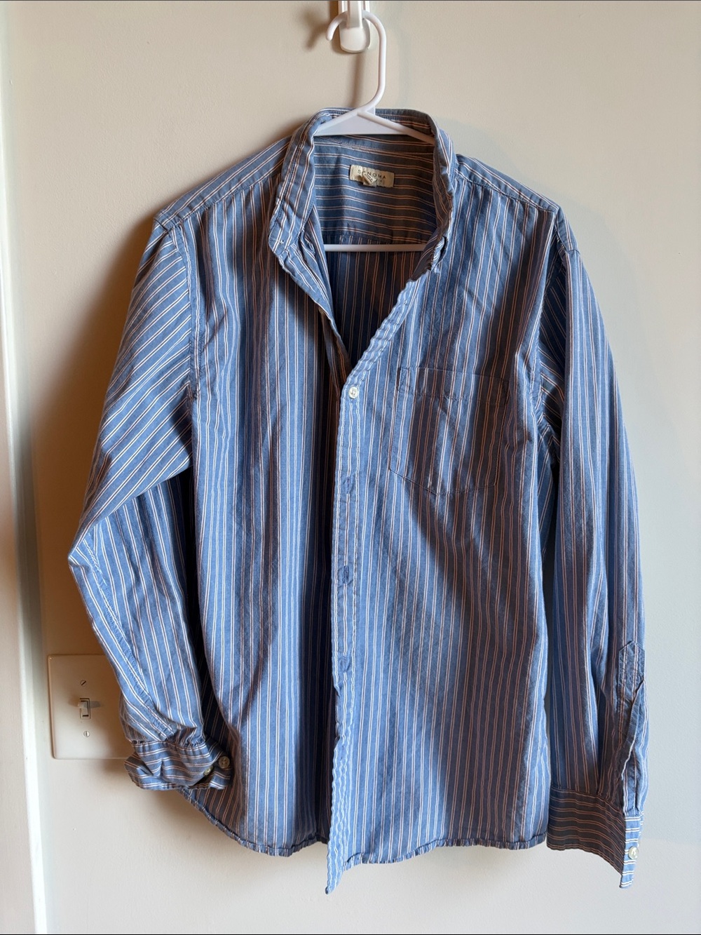 Blue Striped Button-Up Shirt